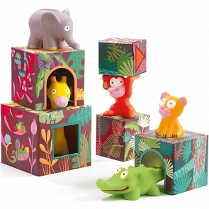 Кубики-пирамидка Большие Джунгли (Djeco, 09101k)